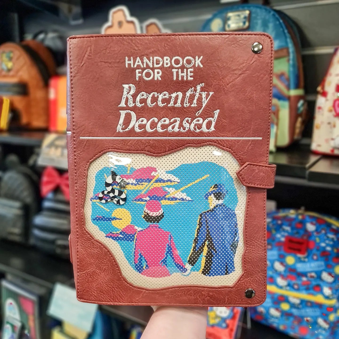 BEETLEJUICE HANDBOOK FOR THE RECENTLY DECEASED PIN TRADER BACKPACK
