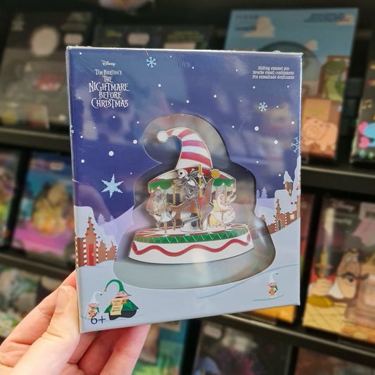 DISNEY NBC CHRISTMAS TOWN CAROUSEL SLIDING  3" COLLECTOR BOX PIN