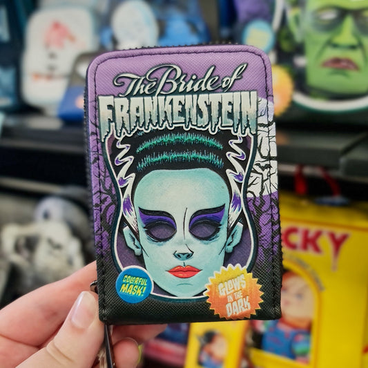 UNIVERSAL MONSTERS BRIDE OF FRANKENSTEIN NEON MASK ZIP AROUND WALLET