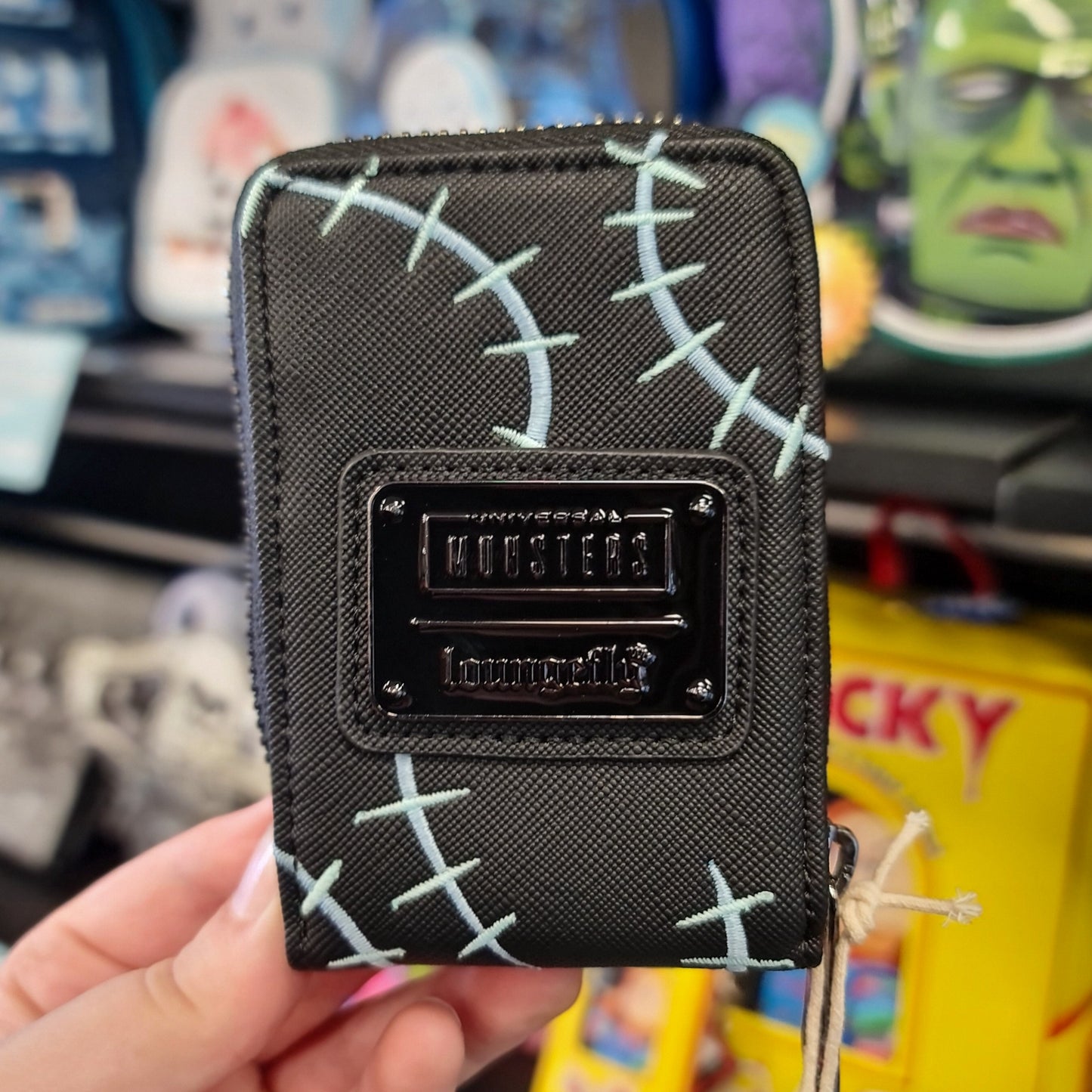 UNIVERSAL MONSTERS BRIDE OF FRANKENSTEIN NEON MASK ZIP AROUND WALLET