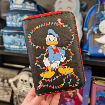 DISNEY DONALD WRAPPED IN LIGHTS ZIP AROUND WALLET