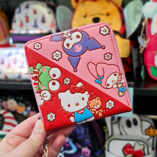 LF SANRIO HELLO KITTY & FRIENDS COLOR BLOCK ZIP AROUND WALLET