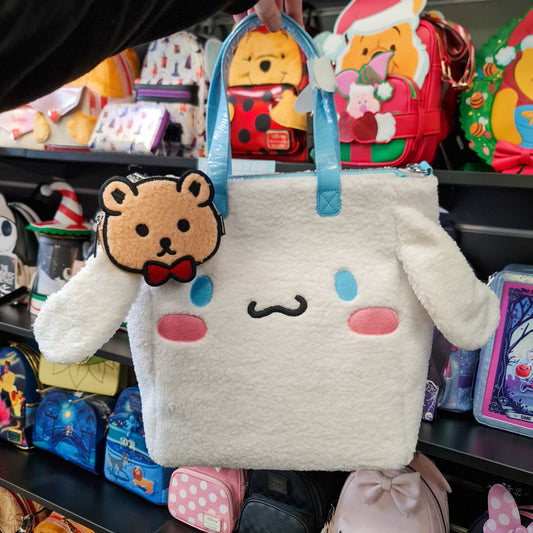 LF SANRIO CINNAMOROLL SHERPA TOTE BAG WITH COIN BAG