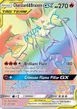 Charizard & Braixen GX - Cosmic Eclipse (Secret Rare) [CEC-251]
