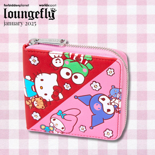 LF SANRIO HELLO KITTY & FRIENDS COLOR BLOCK ZIP AROUND WALLET