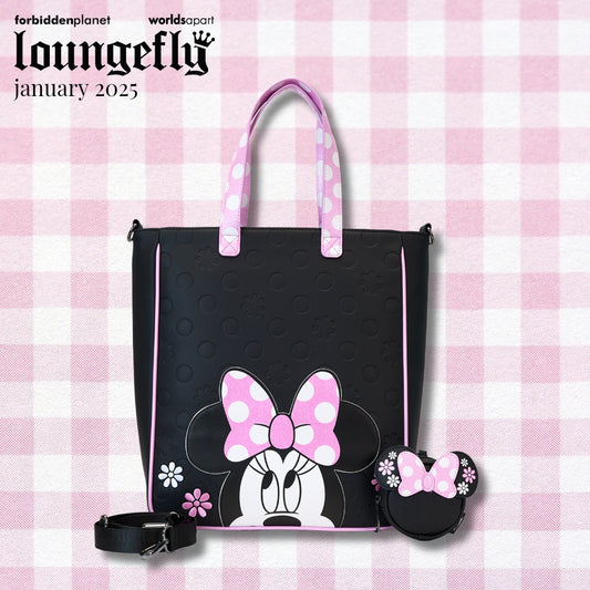 LF DISNEY MINNIE FLORAL ROCK THE DOTS TOTE BAG WITH COIN BAG