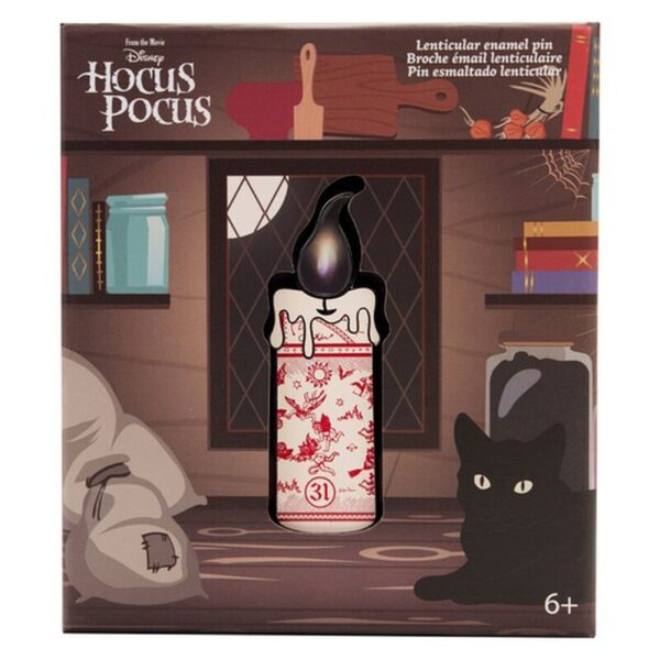Hocus Pocus Lenticualr Black Flame Candle 3" Pin