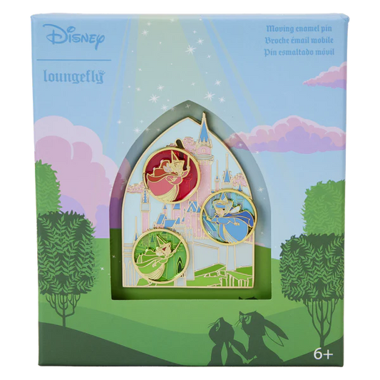 Sleeping Beauty Aurora Castle With Fairies Moving 3" Pin