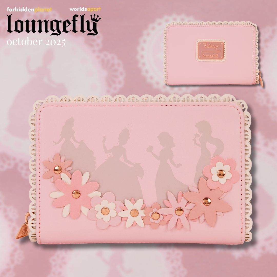 DISNEY PRINCESS STAINED GLASS LF ZIP AROUND WALLET